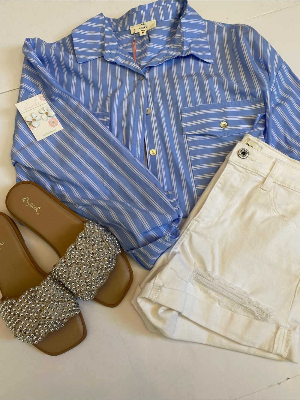 Sneak Peek White Jean Shorts
